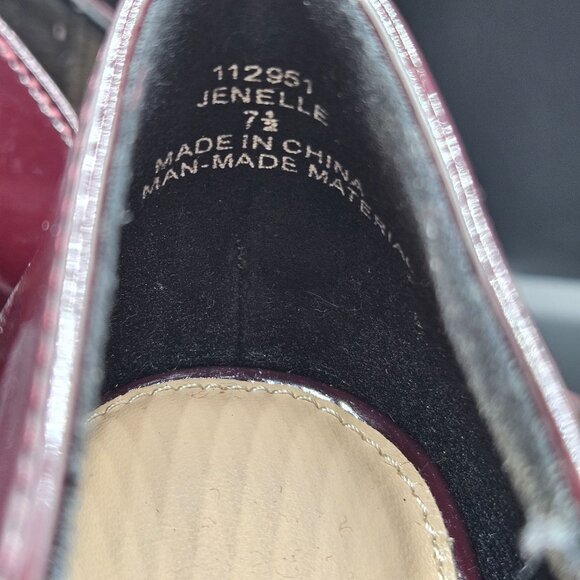 Michael Shannon Burgundy Patent Leather Pointed-Toe Block Heels For Women 7.5 - Picture 9 of 11